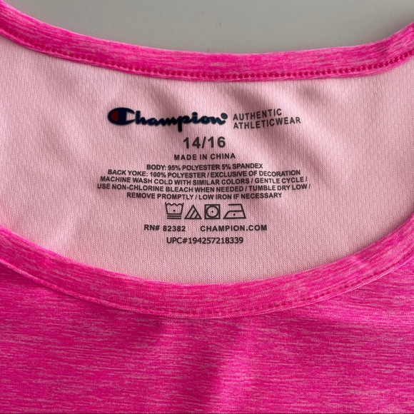 Champion Teen’s size 14/16 Pink Short Sleeve Top - Picture 2 of 7